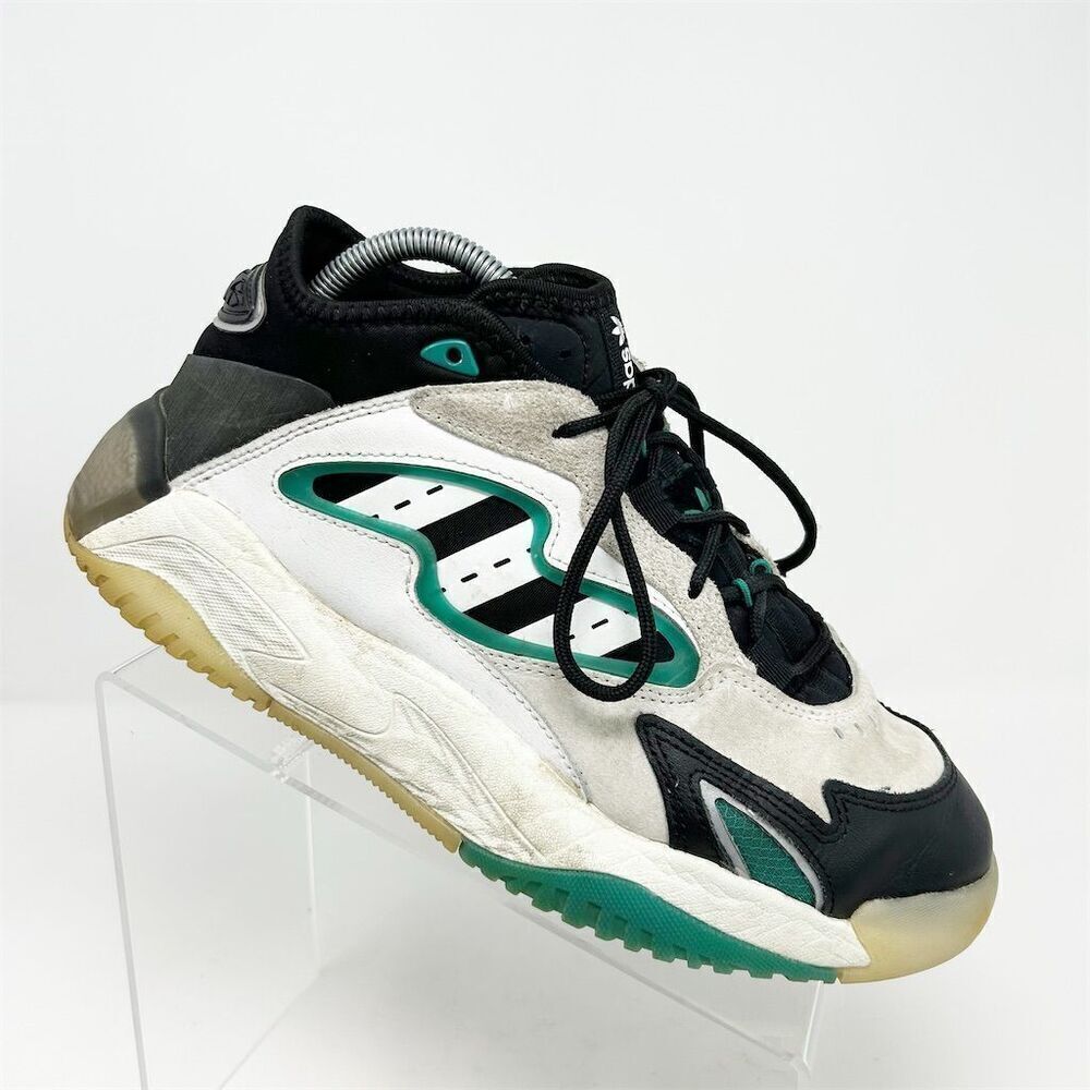 Adidas Originals Streetball Ii White, Black & Green Men's Lace Up Sneaker Size 8